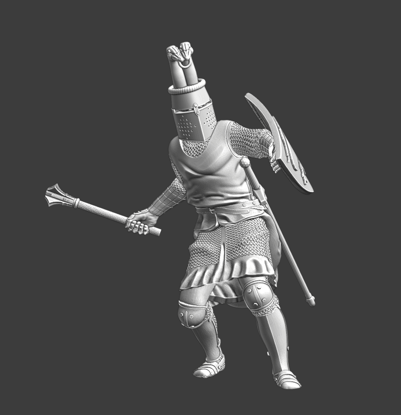 Medieval Swan knight with mace